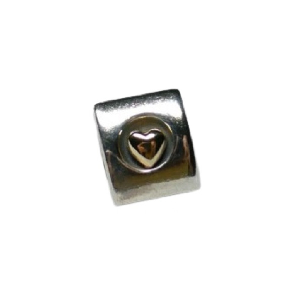 Pandora Heart of Gold Charm,‎ Sterling and 14kt Gold, Retired